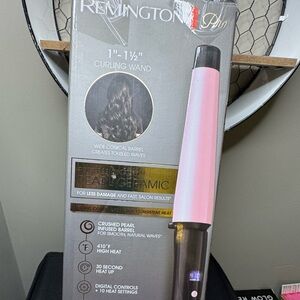 Remington Pink Hair Curling Wand 1”-1 1/2”- New but opened